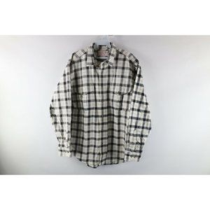 CC Filson Mens Large Double Pocket Plaid Flannel Alaskan Guide Button Shirt